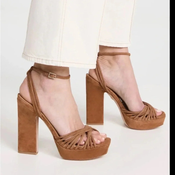 🎉HP🎉 NIB Veronica Beard Fletcher Block Heel Suede Platform Hazelwood 8.5 - Picture 2 of 14